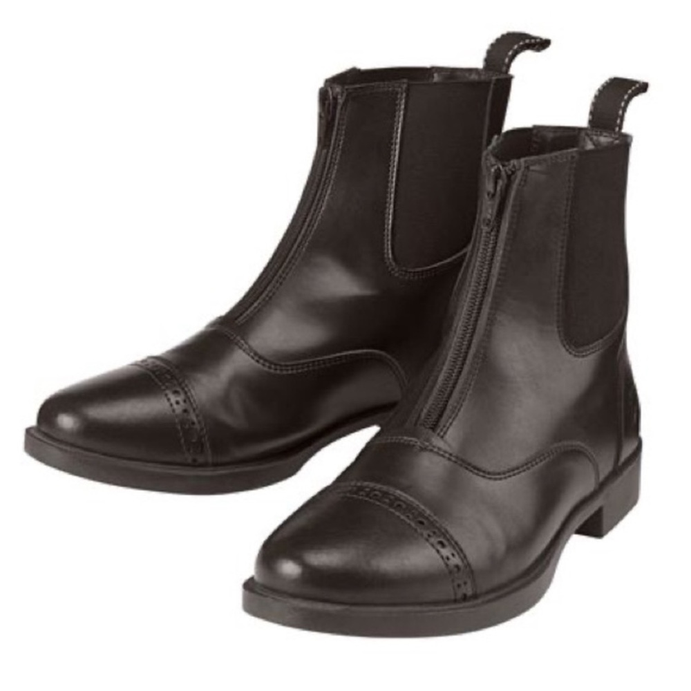 Dover Saddlery/ Riding Sport | Paddock Boots Zip-Front Leather Riding